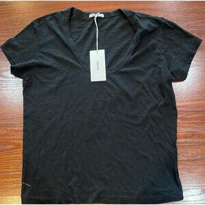 Buck Mason Women's Short Sleeve V-Neck Tee in Black